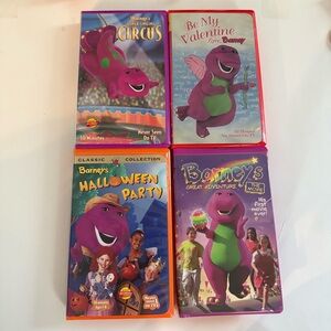 Set of 4 Barney the Dinosaur VHS tapes
